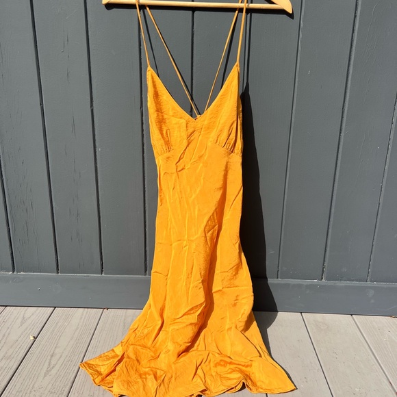 Madewell Vibrant Orange Backless Dress - Picture 1 of 4